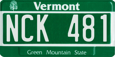 VT license plate NCK481