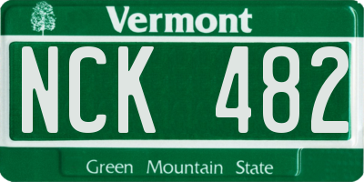 VT license plate NCK482