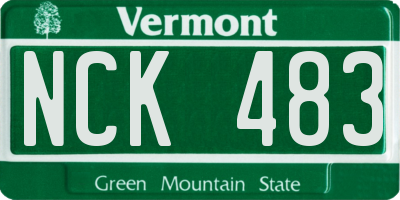 VT license plate NCK483