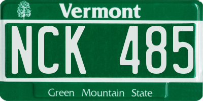 VT license plate NCK485