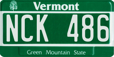 VT license plate NCK486