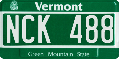 VT license plate NCK488