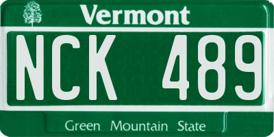 VT license plate NCK489