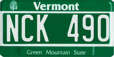 VT license plate NCK490