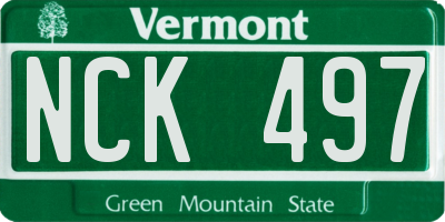 VT license plate NCK497