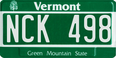 VT license plate NCK498