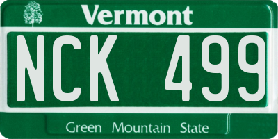 VT license plate NCK499