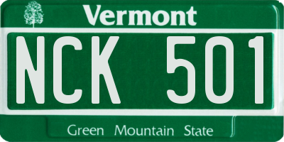 VT license plate NCK501