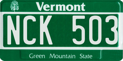 VT license plate NCK503