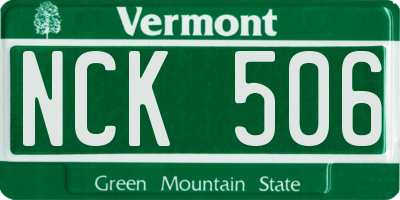 VT license plate NCK506