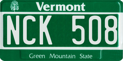 VT license plate NCK508
