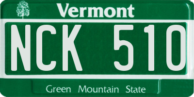 VT license plate NCK510