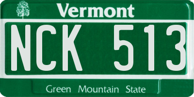 VT license plate NCK513