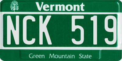 VT license plate NCK519