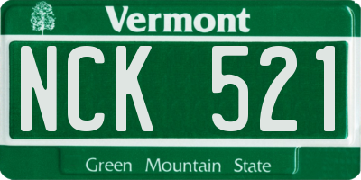 VT license plate NCK521