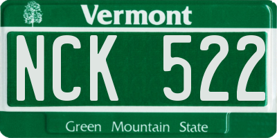 VT license plate NCK522