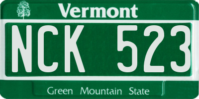 VT license plate NCK523