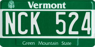 VT license plate NCK524