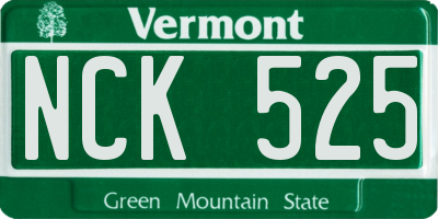 VT license plate NCK525