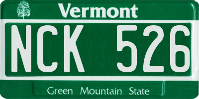 VT license plate NCK526