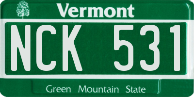 VT license plate NCK531