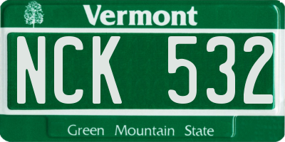 VT license plate NCK532