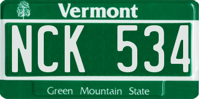 VT license plate NCK534