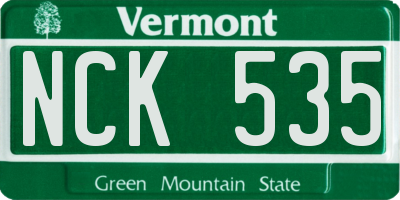 VT license plate NCK535