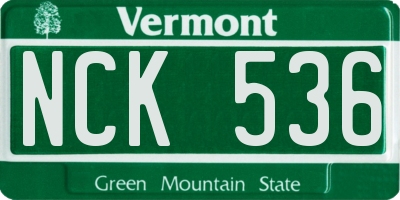 VT license plate NCK536