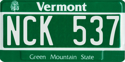 VT license plate NCK537