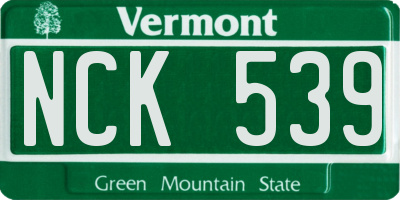 VT license plate NCK539