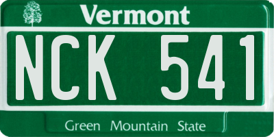 VT license plate NCK541
