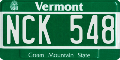 VT license plate NCK548