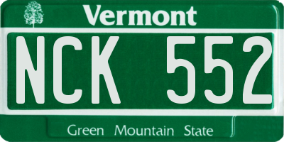 VT license plate NCK552