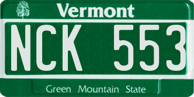 VT license plate NCK553