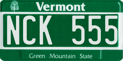 VT license plate NCK555