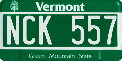 VT license plate NCK557