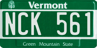 VT license plate NCK561