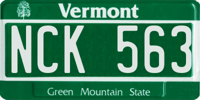 VT license plate NCK563