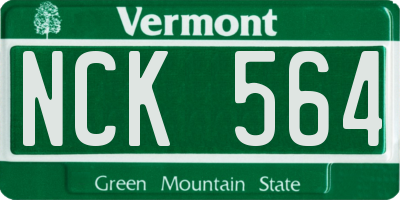 VT license plate NCK564