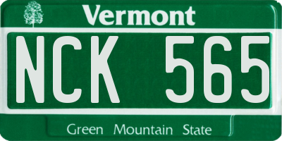 VT license plate NCK565