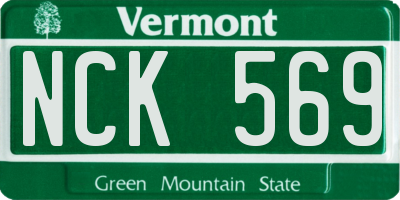 VT license plate NCK569