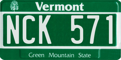 VT license plate NCK571