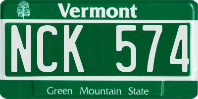 VT license plate NCK574