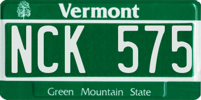 VT license plate NCK575
