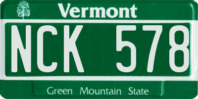 VT license plate NCK578