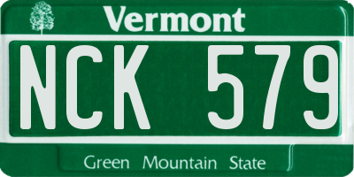 VT license plate NCK579