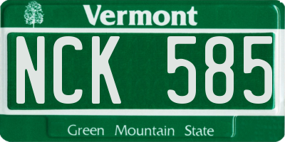 VT license plate NCK585