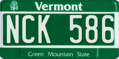 VT license plate NCK586