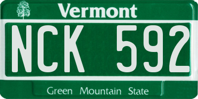 VT license plate NCK592
